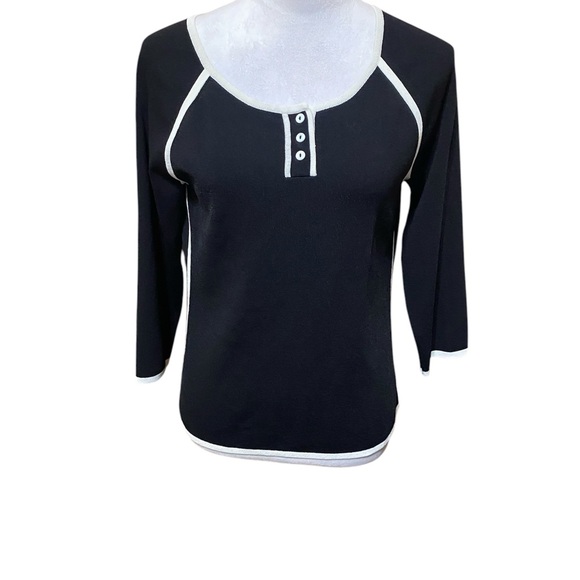 Cable & Gauge Tops - Cable & Gauge Contrast Knit Top